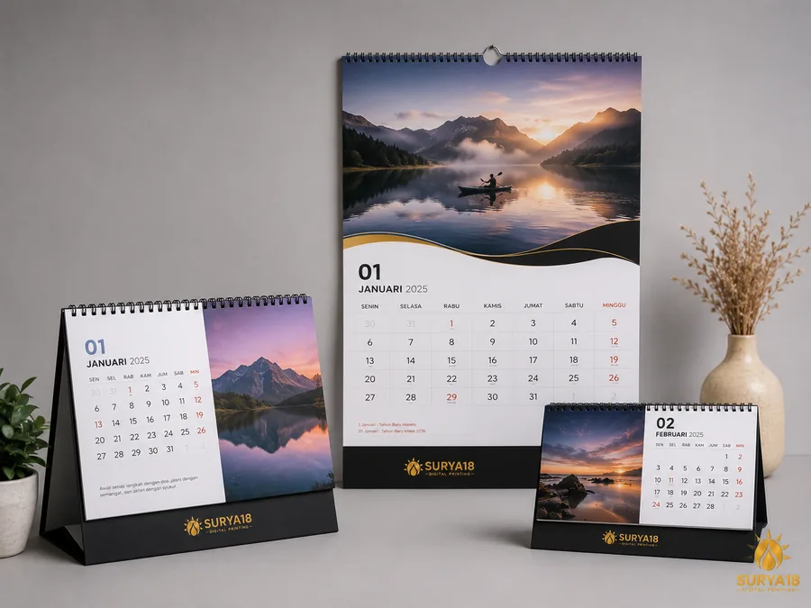 Kalender dinding dan meja custom